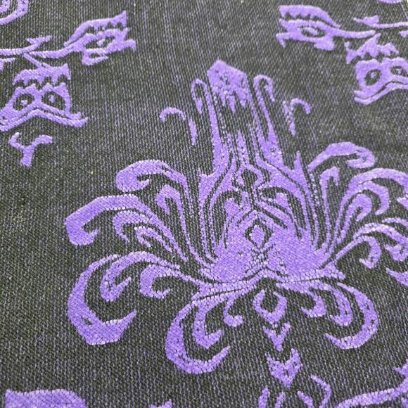 Disney Parks Scarf One Size Purple Black Haunted Mansion Reversible Fringe - Picture 5 of 15
